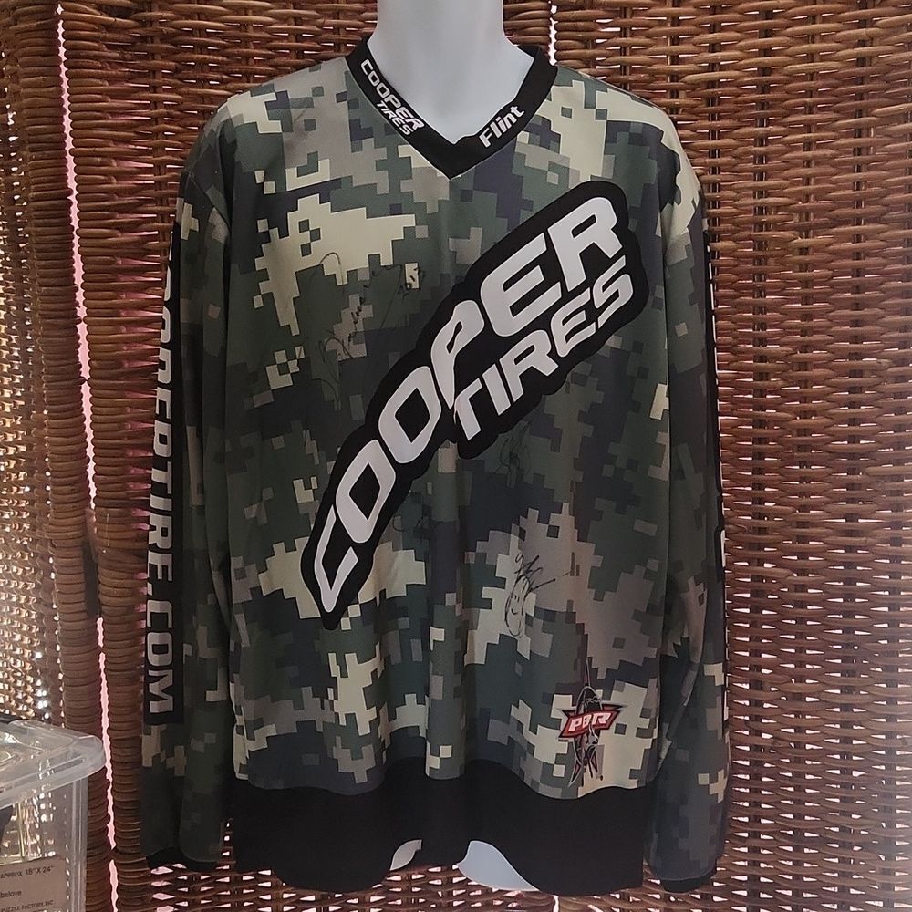 Cooper Tires Proffessional Bull Riders Shirt Autographed Xl